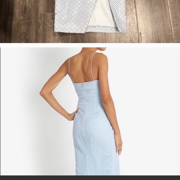 Nicholas for Intermix Geometric Lace Blue Dress - Picture 2 of 7